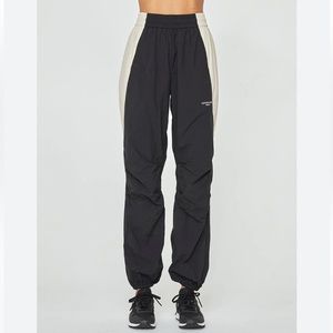 Anine Bing Sport Emerson Black and Tan Jogger Sweatpants, XXS